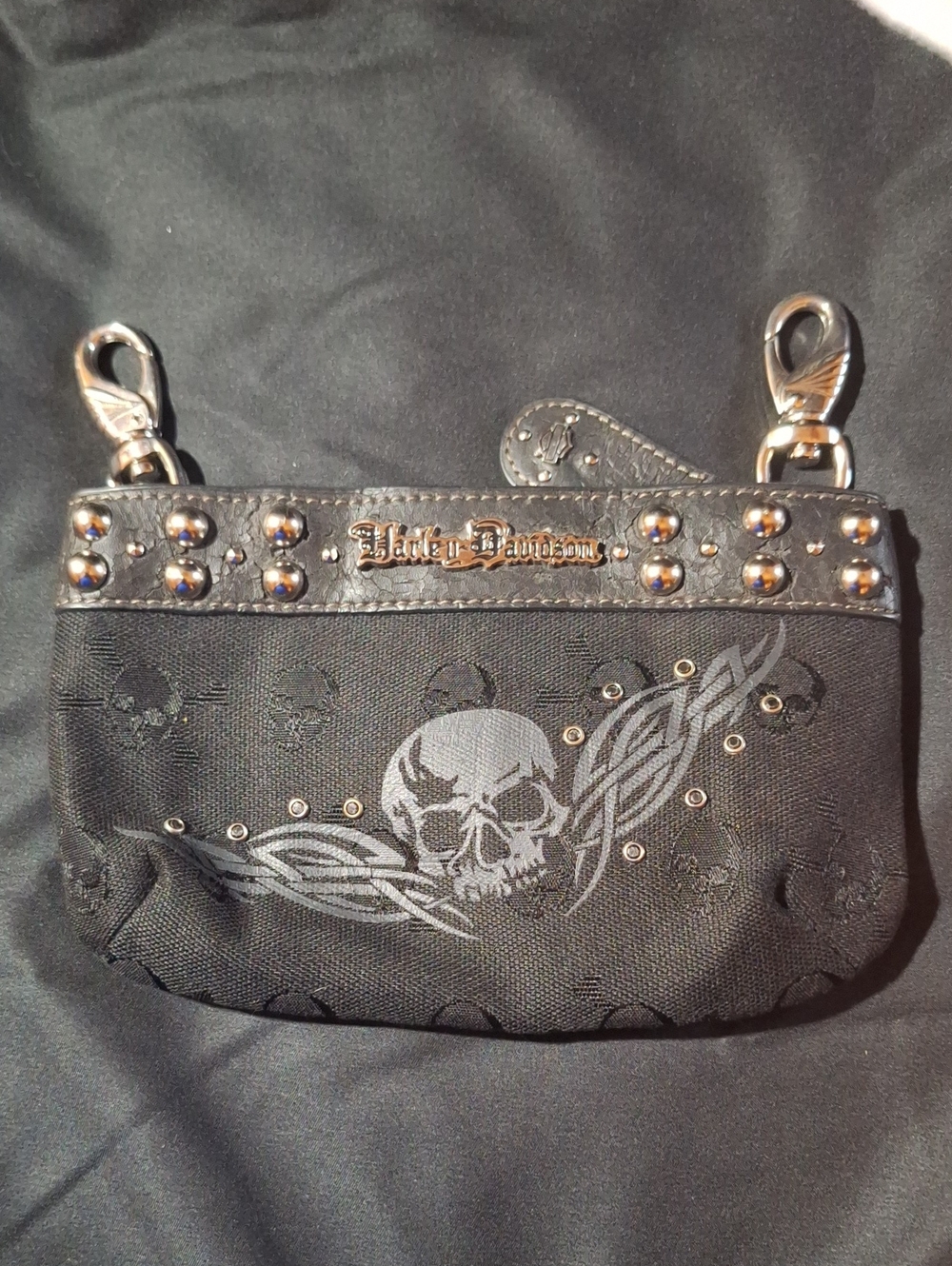 Vintage Y2K Harley Davidson Willie G Skull Clip Hip Bag